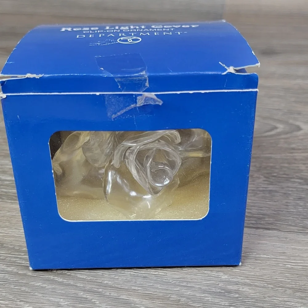 Dept 56‎ Rose Light Cover Clip On Ornament Vintage Clear Tree Flower Clip